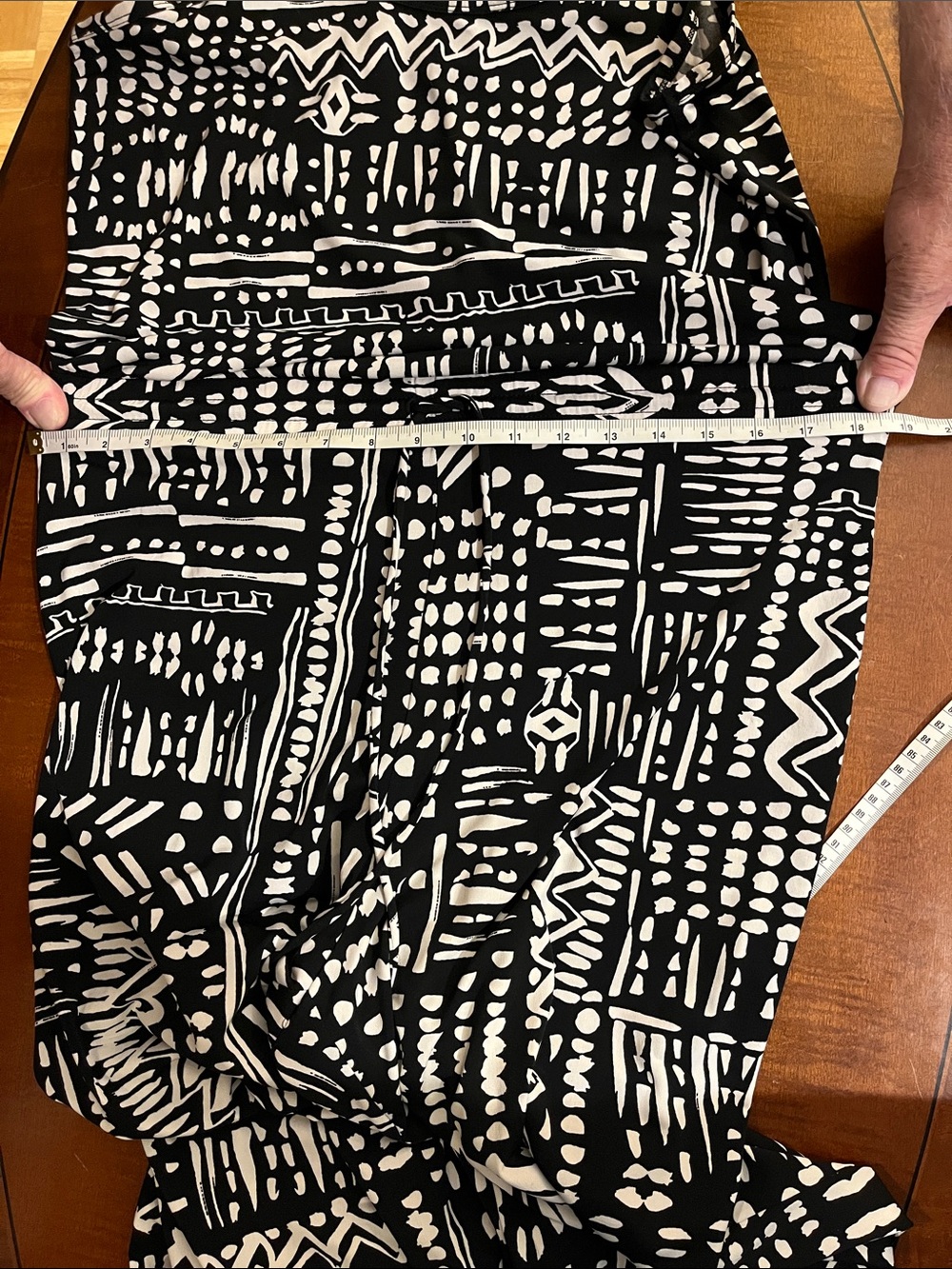Calvin Klein wide-leg jumpsuit/ romper. Stretchy waist. Geometric black white 10 - Picture 10 of 11